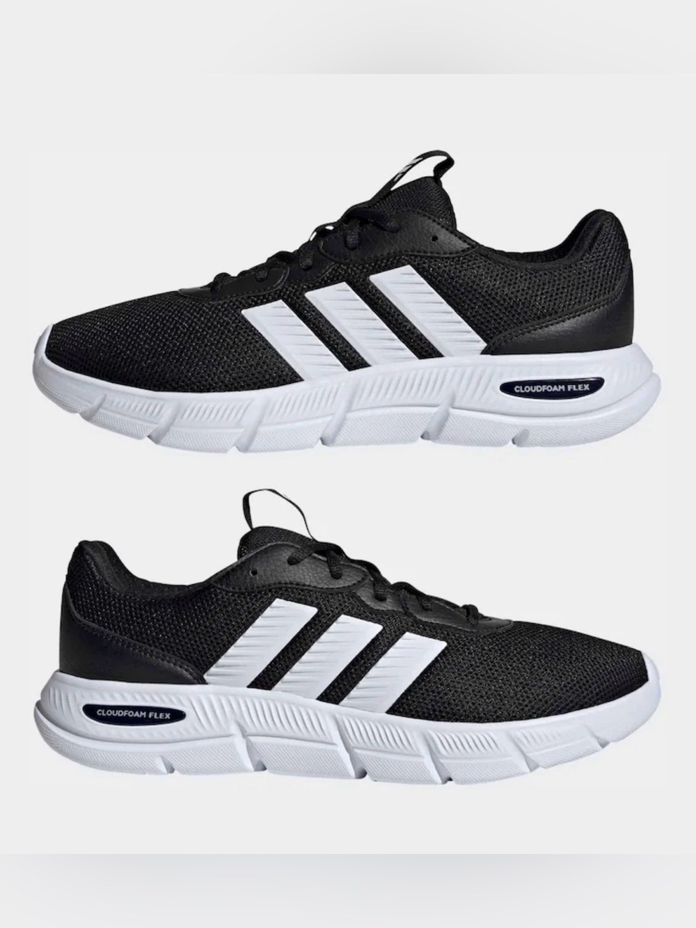 NEW adidas Women’s Black & White Lightweight Cloudfoam Flex Sneakers size 8